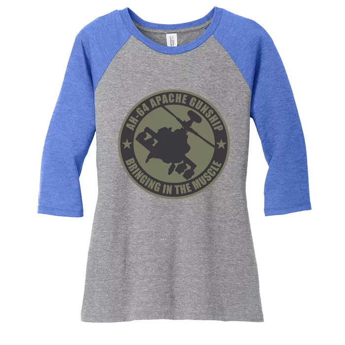 Ah64 Apache Great Gift Bringing In The Muscle Women's Tri-Blend 3/4-Sleeve Raglan Shirt