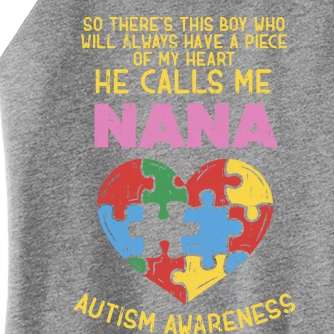 Autism Awareness Gift Piece My Heart Nana Gift Great Gift Women’s Perfect Tri Rocker Tank