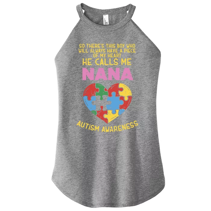 Autism Awareness Gift Piece My Heart Nana Gift Great Gift Women’s Perfect Tri Rocker Tank