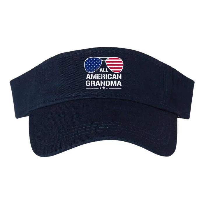 All American Grandma American Flag Patriotic Valucap Bio-Washed Visor