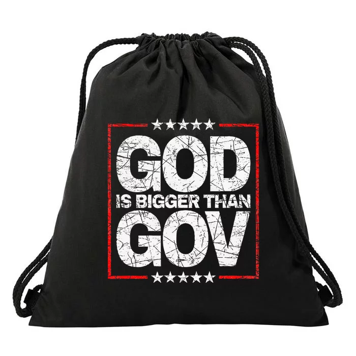 Antiwoke Antigovernment God Bigger Than Gov Drawstring Bag