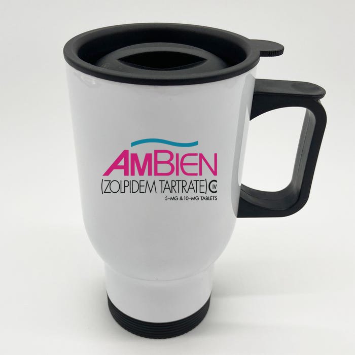 Ambien Ash Gray Front & Back Stainless Steel Travel Mug