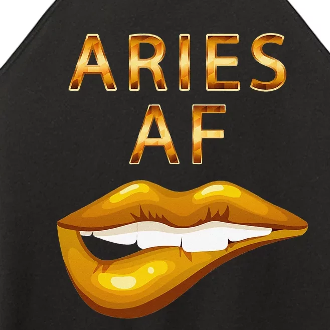 Aries Af Gold Sexy Lip Birthday Women’s Perfect Tri Rocker Tank