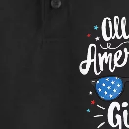 All American Girl Women American Flag 4th Of July Patriotic Dry Zone Grid Performance Polo