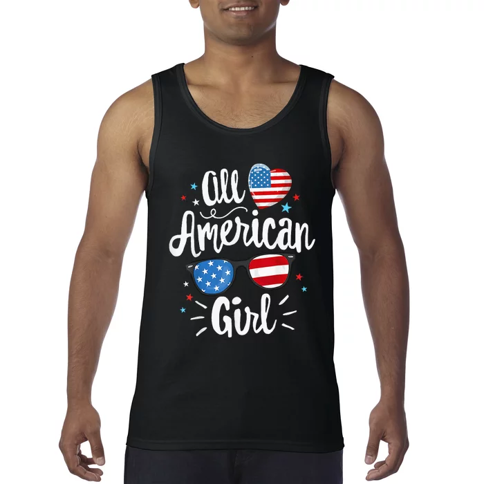 All American Girl Women American Flag 4th Of July Patriotic Tank Top