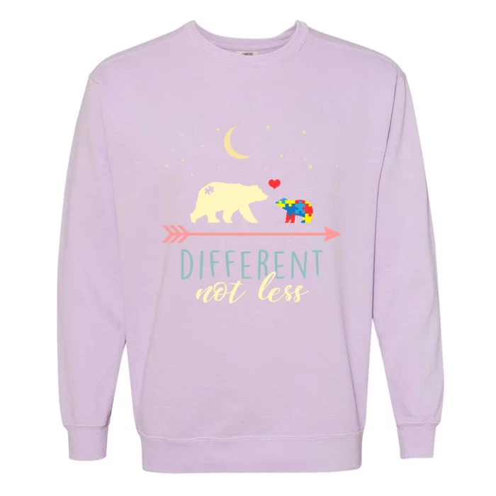 Autism Awareness Gift Mama Bear Different Not Less Gift Garment-Dyed Sweatshirt