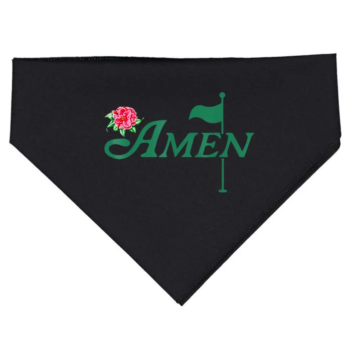 Amen Azalea Golf Masters Floral Golfing Enthusiast Design USA-Made Doggie Bandana