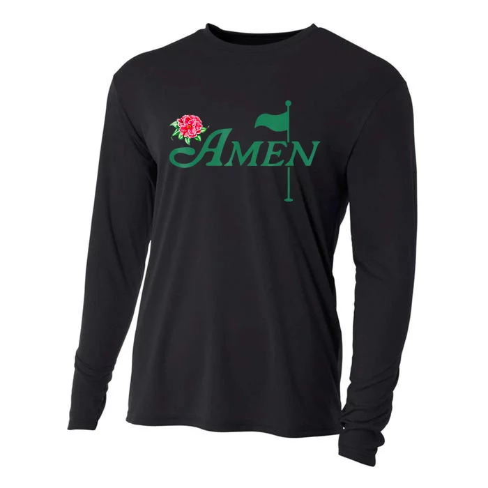 Amen Azalea Golf Masters Floral Golfing Enthusiast Design Cooling Performance Long Sleeve Crew