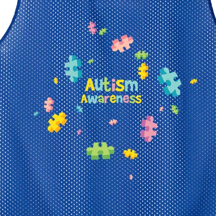 Autism Awareness Gift Puzzle Pieces Gift Mesh Reversible Basketball Jersey Tank