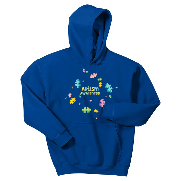 Autism Awareness Gift Puzzle Pieces Gift Kids Hoodie