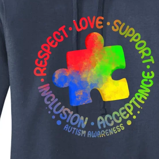 Autism Awareness Great Gift Respect Love Support Autism Cool Gift Women's Pullover Hoodie