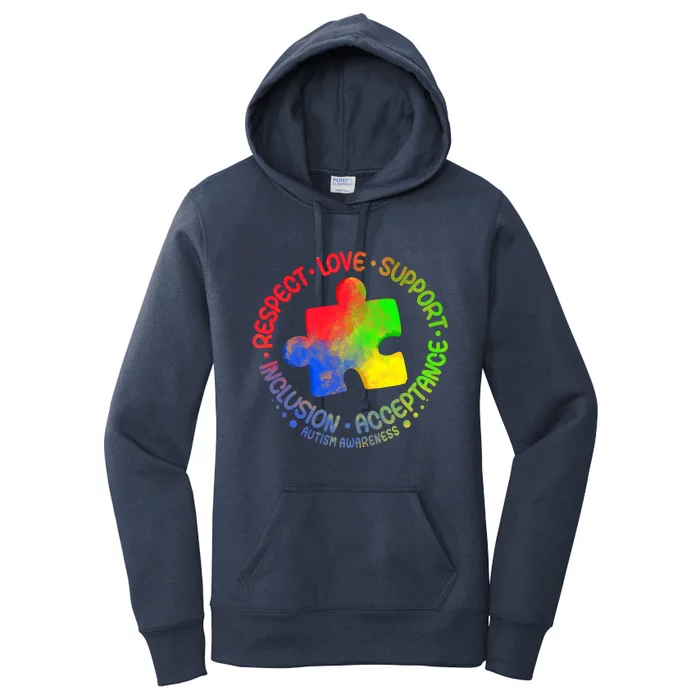 Autism Awareness Great Gift Respect Love Support Autism Cool Gift Women's Pullover Hoodie