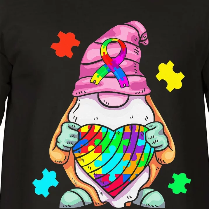 Autism Awareness Gnome Hugging Heart Acceptance Comfort Colors T-Shirt