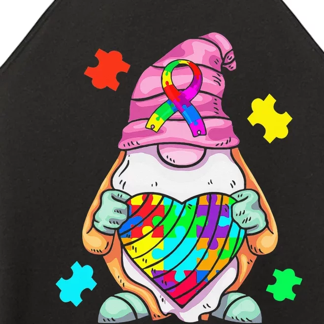 Autism Awareness Gnome Hugging Heart Acceptance Women’s Perfect Tri Rocker Tank