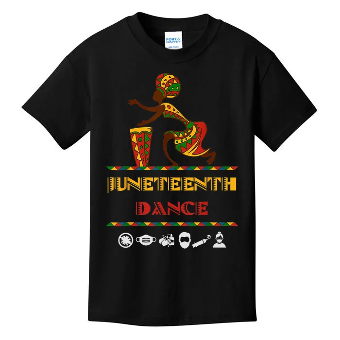 American African Girl Dance Juneteenth Drum Kids T-Shirt