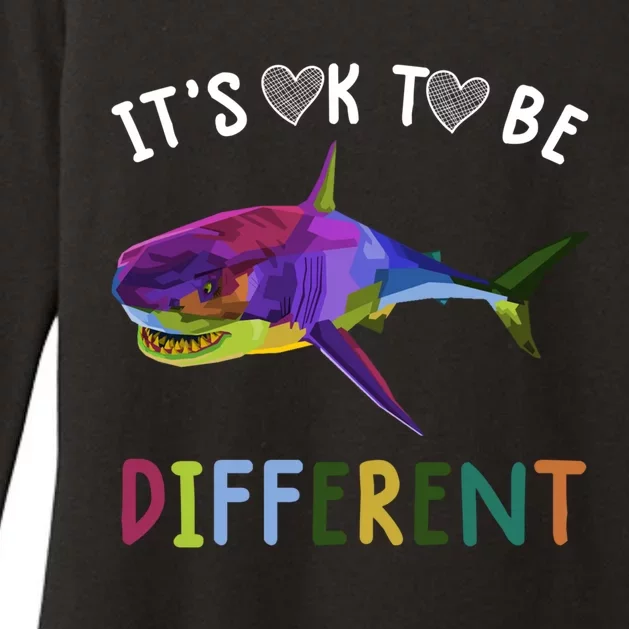 Autism Awareness Gift Funny Its Ok To Be Different Shark Gift Womens CVC Long Sleeve Shirt