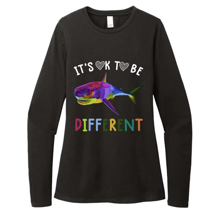 Autism Awareness Gift Funny Its Ok To Be Different Shark Gift Womens CVC Long Sleeve Shirt