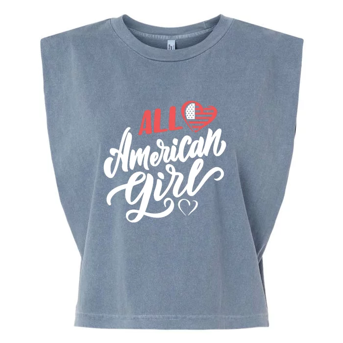 All American Girl | 4th Of July Family Outfits Garment-Dyed Women's Muscle Tee