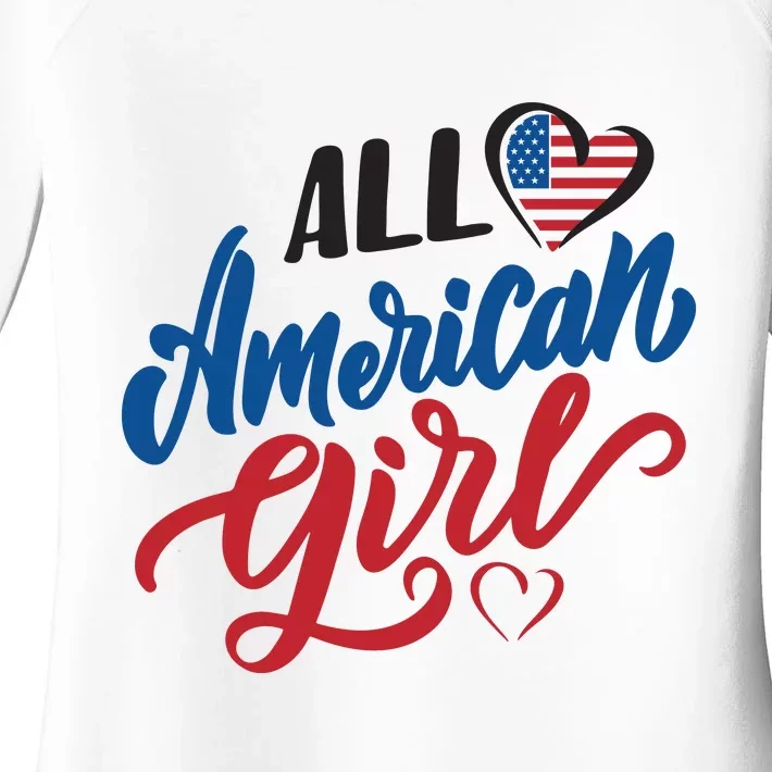 All American Girl | 4th Of July Family Outfits Women's Perfect Tri Tunic Long Sleeve Shirt