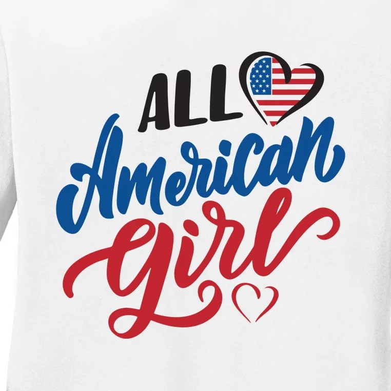 All American Girl | 4th Of July Family Outfits Ladies Long Sleeve Shirt