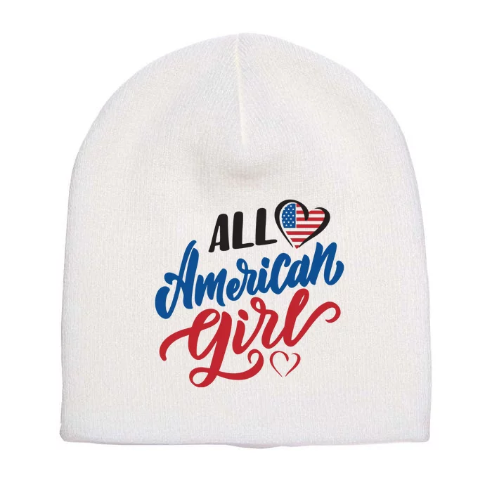 All American Girl | 4th Of July Family Outfits Short Acrylic Beanie