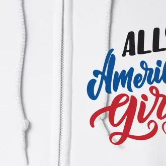 All American Girl | 4th Of July Family Outfits Full Zip Hoodie