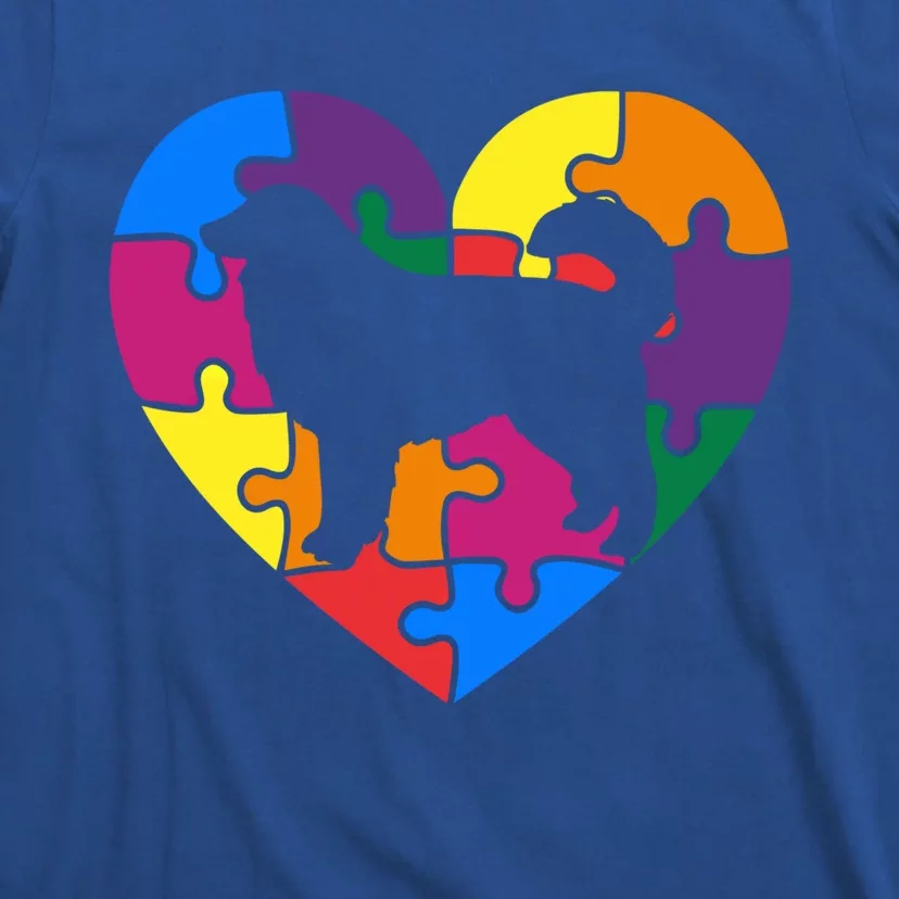 Autism Awareness Great Pyrenees Valentine's Day Puzzle Piece Meaningful Gift T-Shirt