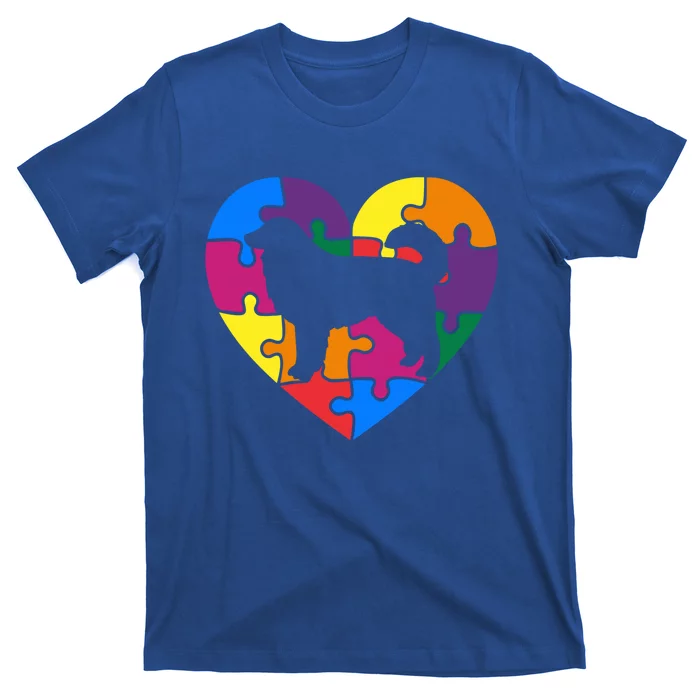 Autism Awareness Great Pyrenees Valentine's Day Puzzle Piece Meaningful Gift T-Shirt