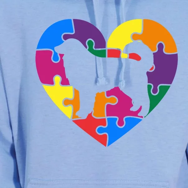 Autism Awareness Great Pyrenees Valentine's Day Puzzle Piece Meaningful Gift Unisex Surf Hoodie