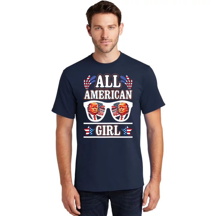 All American Girl Retro Love Heart Gift Tall T-Shirt