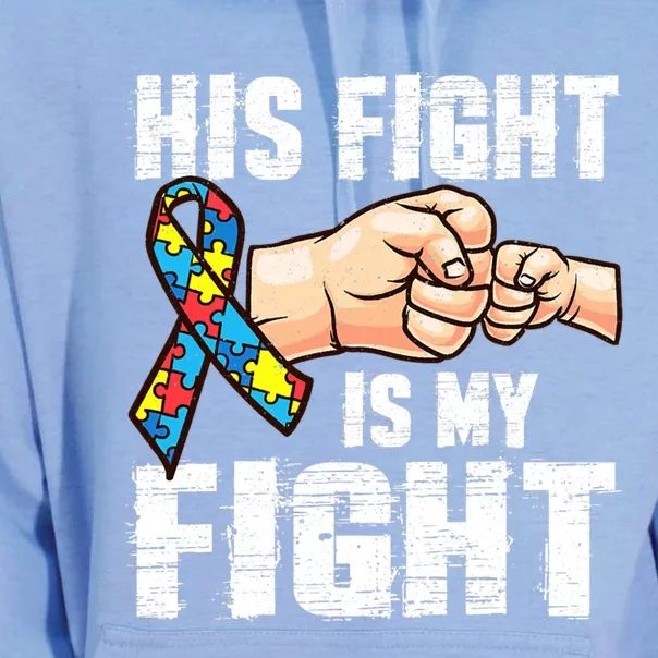 Autism Awareness Gift Autism Mom Dad His Fight Is My Fight Gift Unisex Surf Hoodie