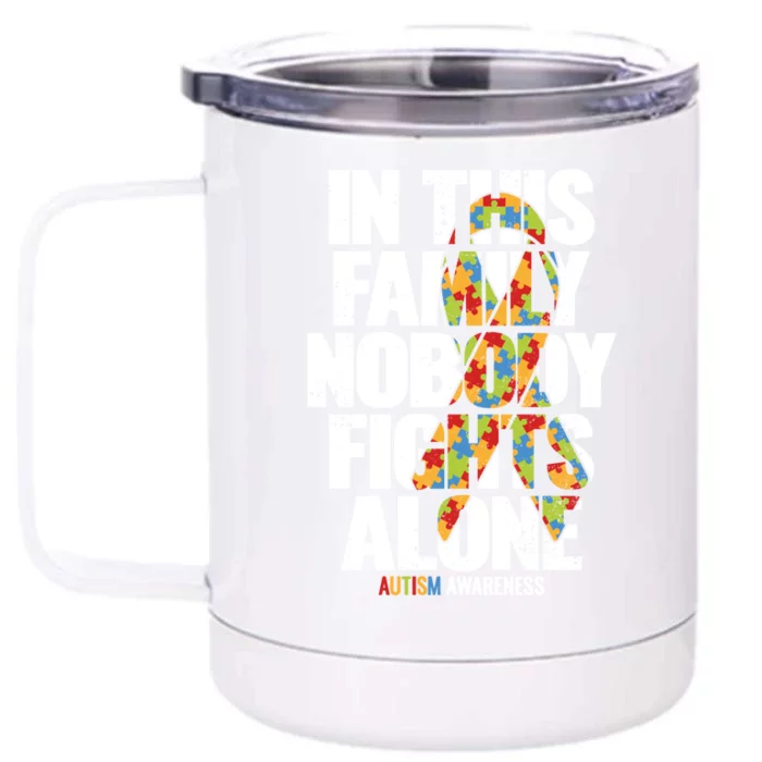 Autism Awareness Gift Family Support Mom Autism Awareness Cute Gift Front & Back 12oz Stainless Steel Tumbler Cup