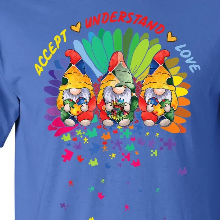 Autism Awareness Gnomes Puzzle Kindness Tall T-Shirt