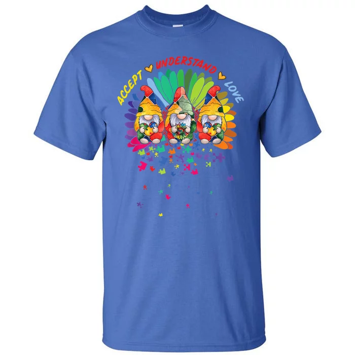 Autism Awareness Gnomes Puzzle Kindness Tall T-Shirt