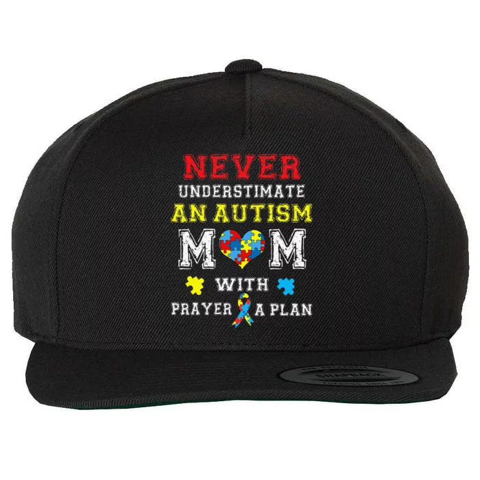 Autism Awareness Gift For Autism MOM Support Wool Snapback Cap