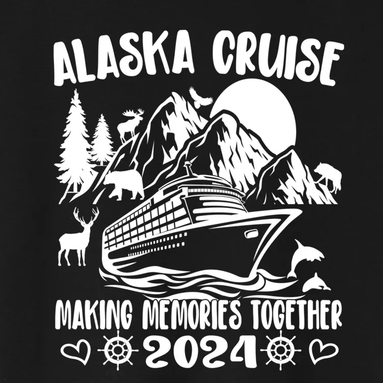 Alaskan Animals Gift Family Cruise 2024 Women's Crop Top Tee