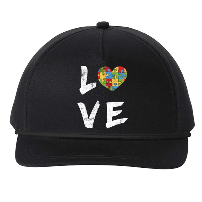 Autism Awareness Great Gift Autism Mom Autism Dad Great Gift Autism Love Gift Snapback Five-Panel Rope Hat