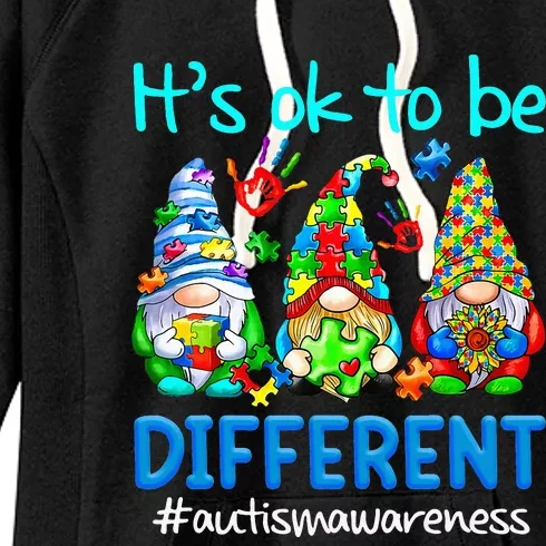 Autism Awareness Gnomes Its Ok To Be Different Women's Fleece Hoodie