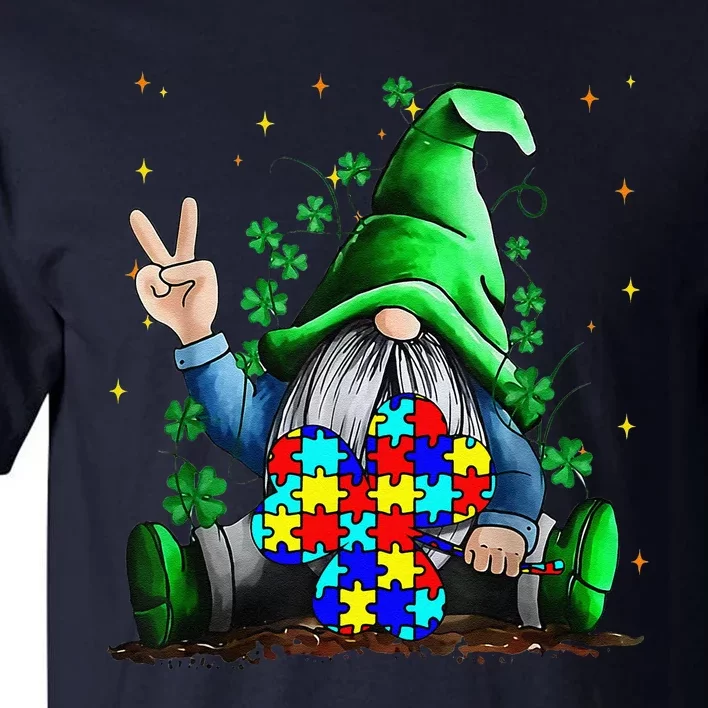 Autism Awareness Gnomes Shamrock St Patricks Day Gifts Tall T-Shirt