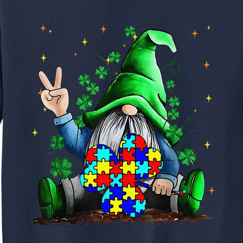 Autism Awareness Gnomes Shamrock St Patricks Day Gifts Tall Sweatshirt