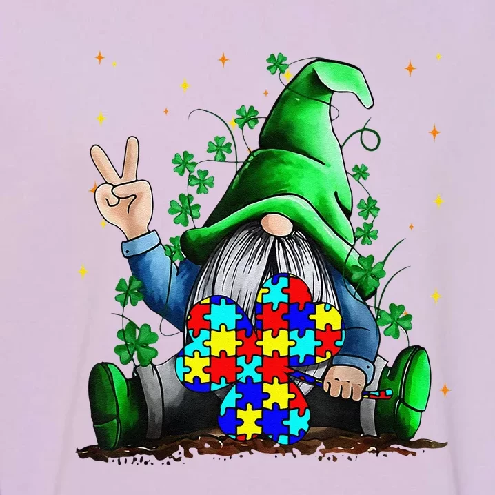 Autism Awareness Gnomes Shamrock St Patricks Day Gifts Garment-Dyed Sweatshirt