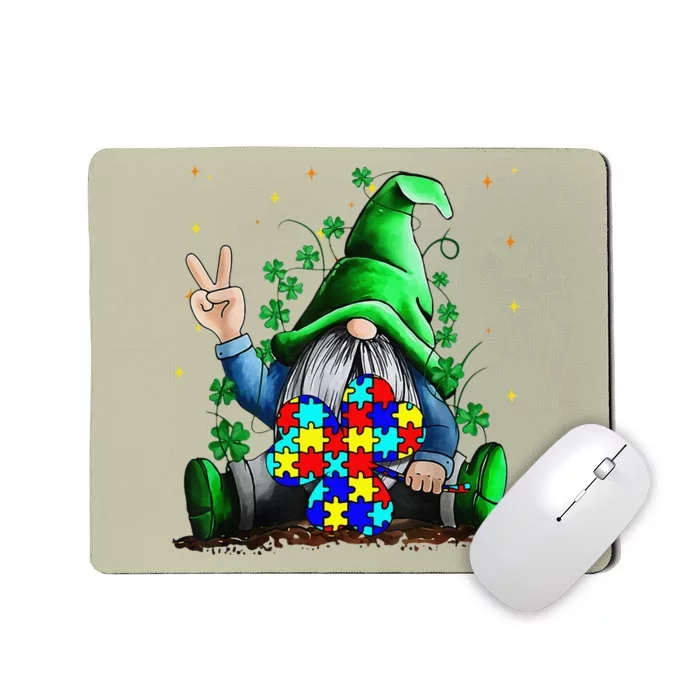 Autism Awareness Gnomes Shamrock St Patricks Day Gifts Mousepad