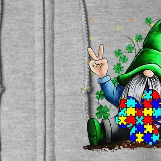 Autism Awareness Gnomes Shamrock St Patricks Day Gifts Full Zip Hoodie