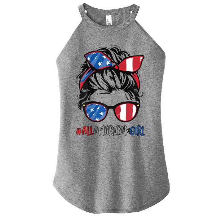 All American Girls 4th Of July Bleached Shirts Daughter USA Women’s Perfect Tri Rocker Tank