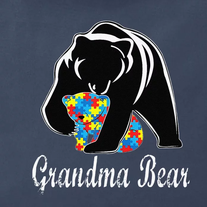 Autism Awareness Grandma Bear Support Autistic Adults Zip Tote Bag