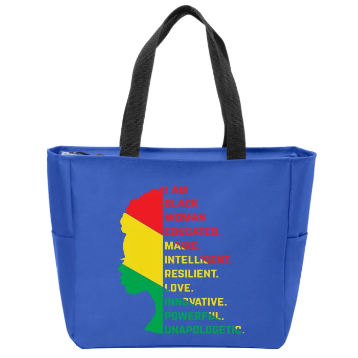 Afro American Gift Black History Month Gift Zip Tote Bag