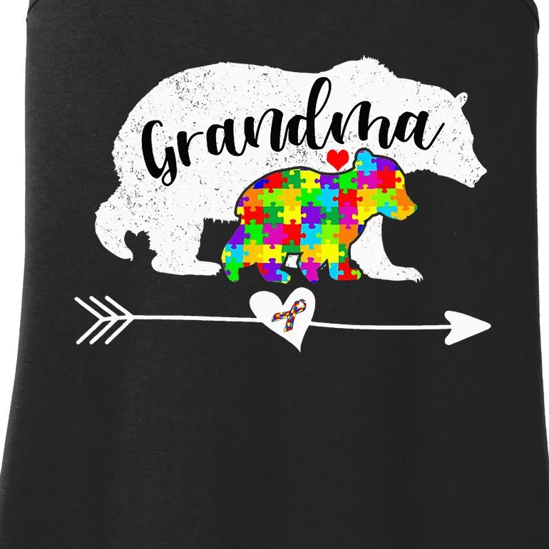 Autism Awareness Grandma Bear Support Autistic Adults Ladies Essential Tank