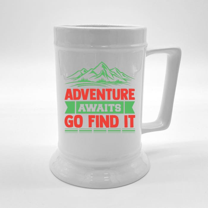 Adventure Awaits Go Find It Front & Back Beer Stein