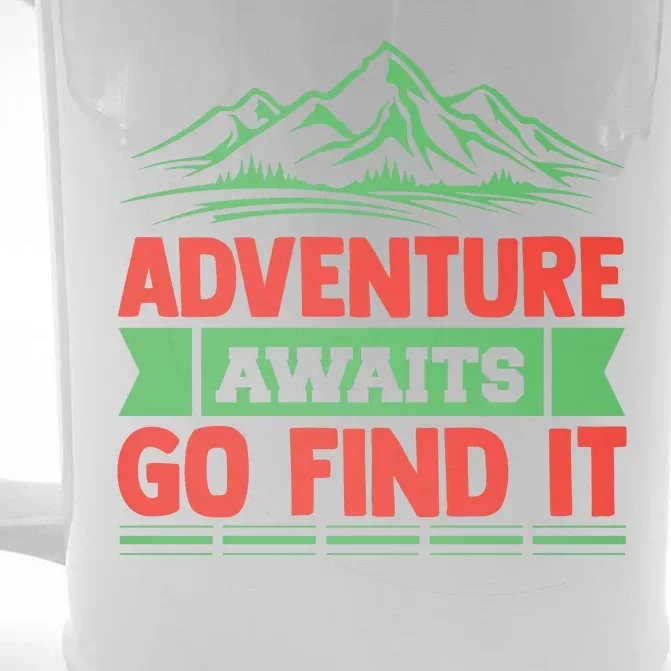 Adventure Awaits Go Find It Front & Back Beer Stein