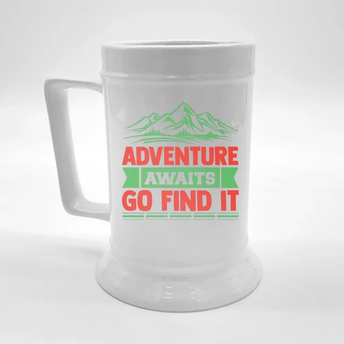 Adventure Awaits Go Find It Front & Back Beer Stein